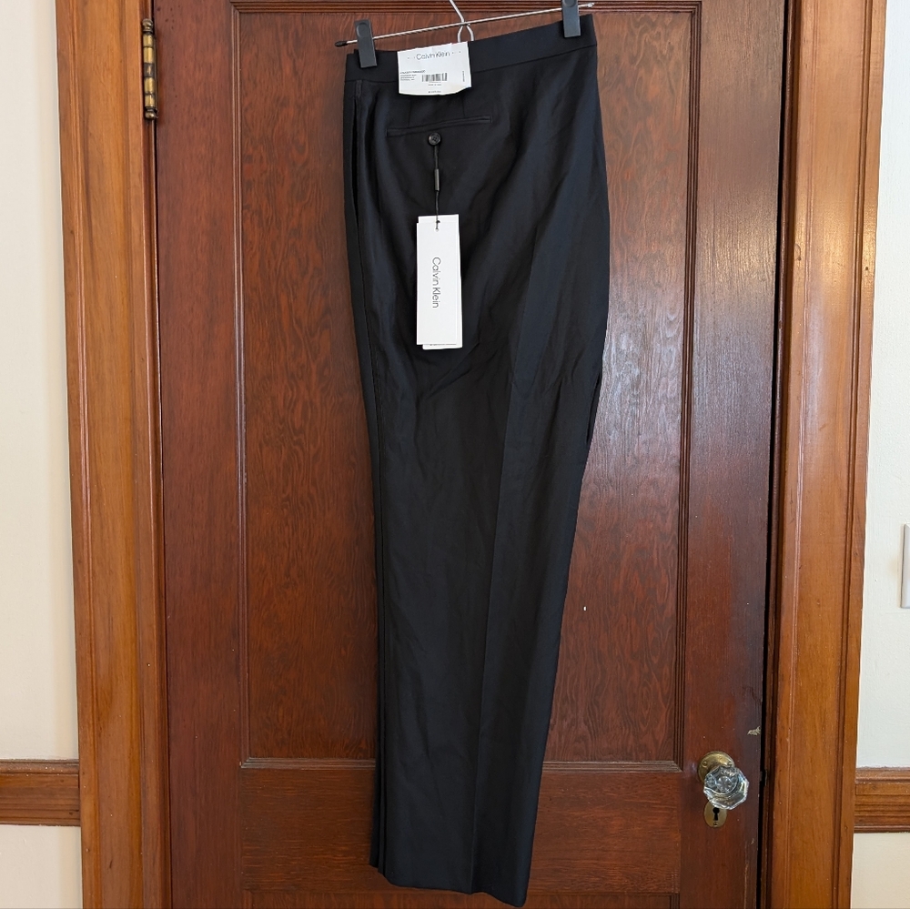 NWT! Men's Calvin Klein Black Tie Wool Pants